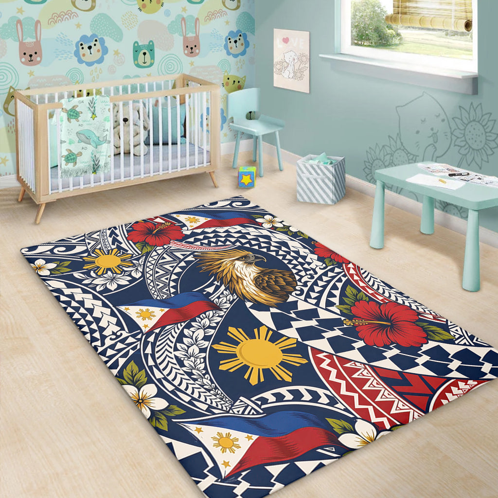 Philippines Filipinos Area Rug Eagle Sun Flag Floral Tribal Style-Myprintsy