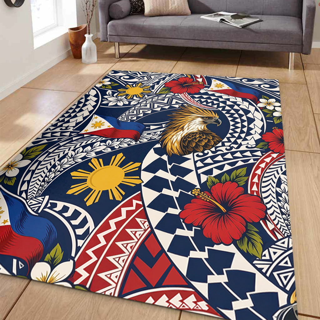 Philippines Filipinos Area Rug Eagle Sun Flag Floral Tribal Style-Myprintsy