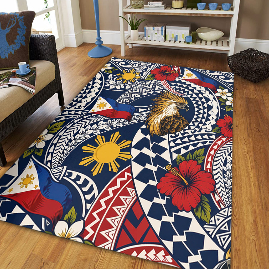 Philippines Filipinos Area Rug Eagle Sun Flag Floral Tribal Style-Myprintsy