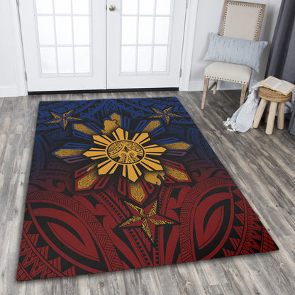 Philippines Filipinos Area Rug Golden Sun Islands Tribal Style-Myprintsy