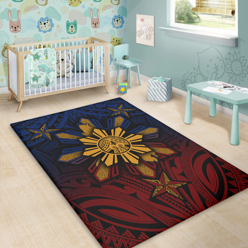 Philippines Filipinos Area Rug Golden Sun Islands Tribal Style-Myprintsy