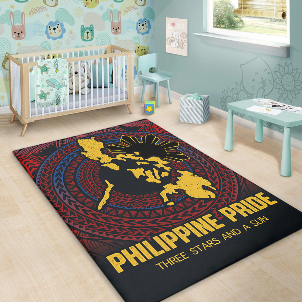 Philippines Filipinos Area Rug Philippine Pride Three Stars and A Sun-Myprintsy