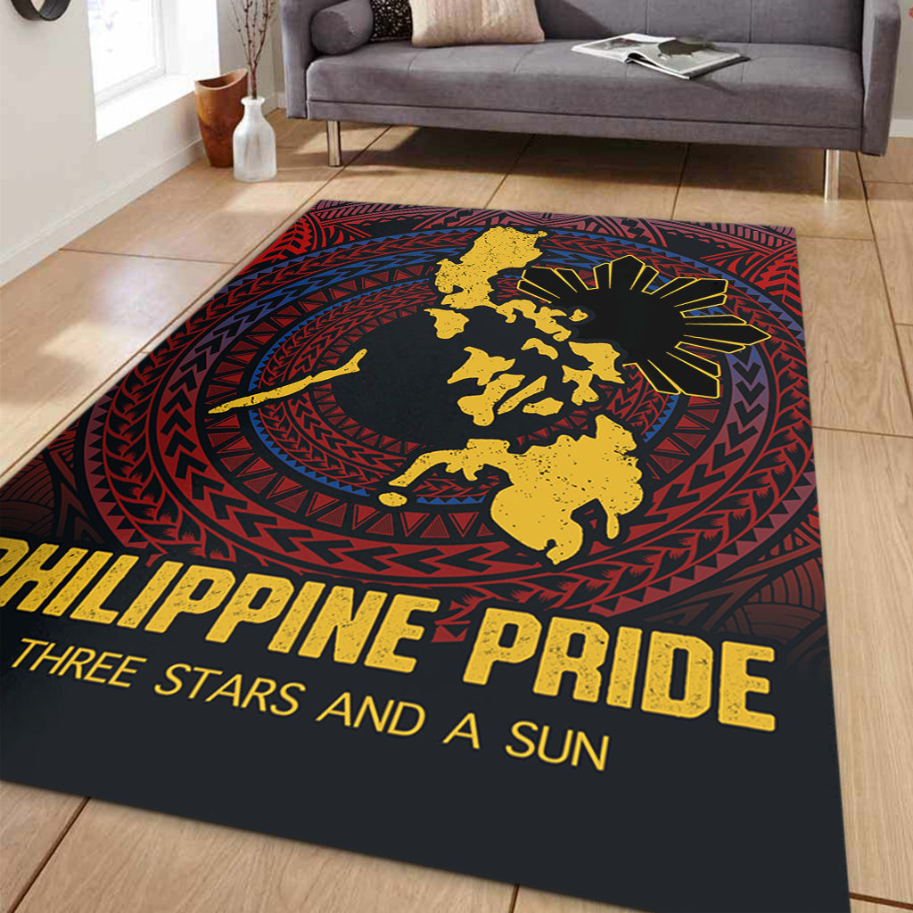 Philippines Filipinos Area Rug Philippine Pride Three Stars and A Sun-Myprintsy