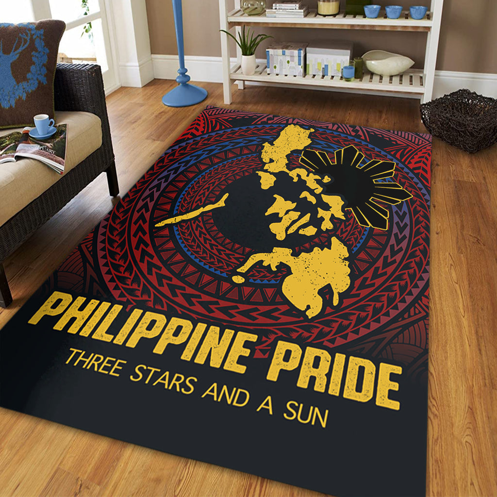 Philippines Filipinos Area Rug Philippine Pride Three Stars and A Sun-Myprintsy