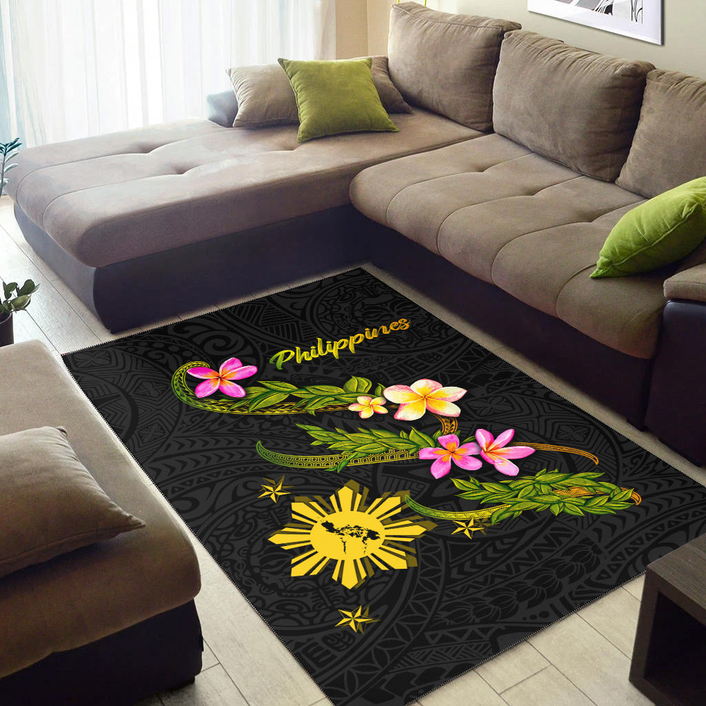 Philippines Filipinos Area Rug Philippines Sun And Map Plumeria Tribal-Myprintsy