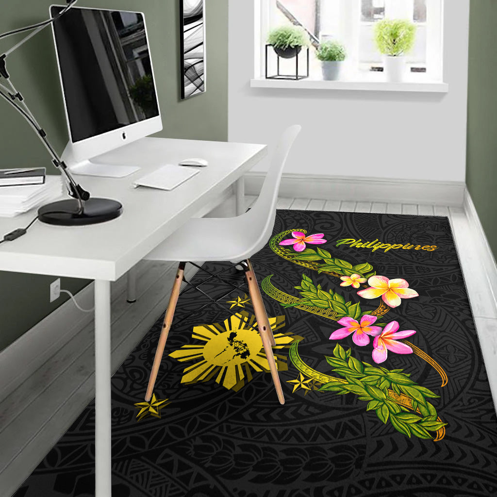 Philippines Filipinos Area Rug Philippines Sun And Map Plumeria Tribal-Myprintsy