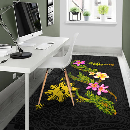 Philippines Filipinos Area Rug Philippines Sun And Map Plumeria Tribal-Myprintsy