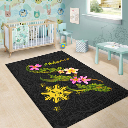 Philippines Filipinos Area Rug Philippines Sun And Map Plumeria Tribal-Myprintsy