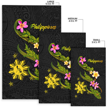 Philippines Filipinos Area Rug Philippines Sun And Map Plumeria Tribal-Myprintsy