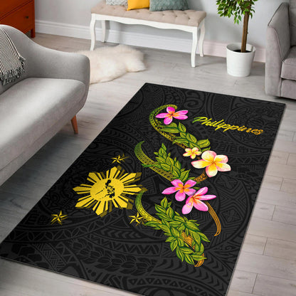 Philippines Filipinos Area Rug Philippines Sun And Map Plumeria Tribal-Myprintsy