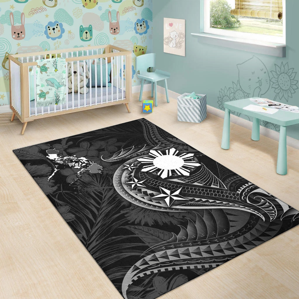 Philippines Filipinos Area Rug Philippines Sun Tribal Patterns Tropical Flowers Curve Style-Myprintsy
