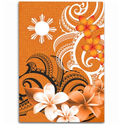 Philippines Filipinos Area Rug Polynesian Floral Spirit Orange-Myprintsy