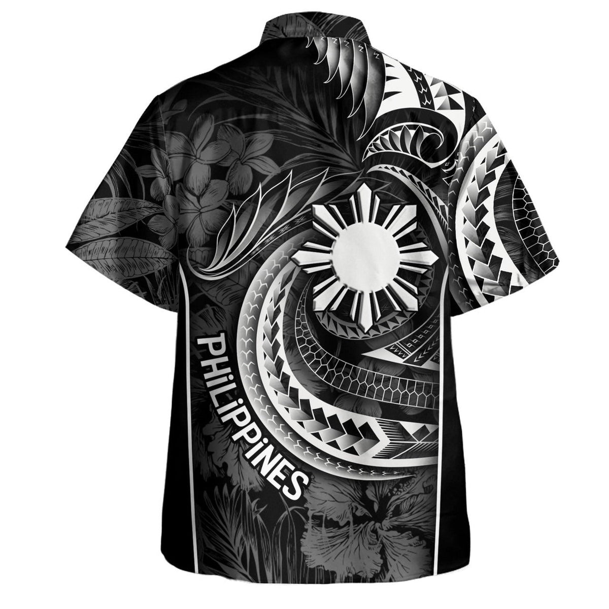 Philippines Filipinos Custom Personalised Hawaiian Shirt Sun Tribal Patterns Tropical Flowers Curve Style-Myprintsy