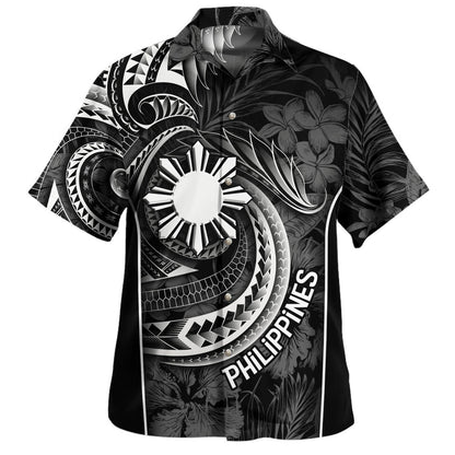 Philippines Filipinos Custom Personalised Hawaiian Shirt Sun Tribal Patterns Tropical Flowers Curve Style-Myprintsy