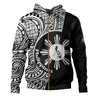 Philippines Filipinos Custom Personalised Hoodie Sun And Map Lauhala Patterns Style-Myprintsy
