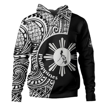 Philippines Filipinos Custom Personalised Hoodie Sun And Map Lauhala Patterns Style-Myprintsy