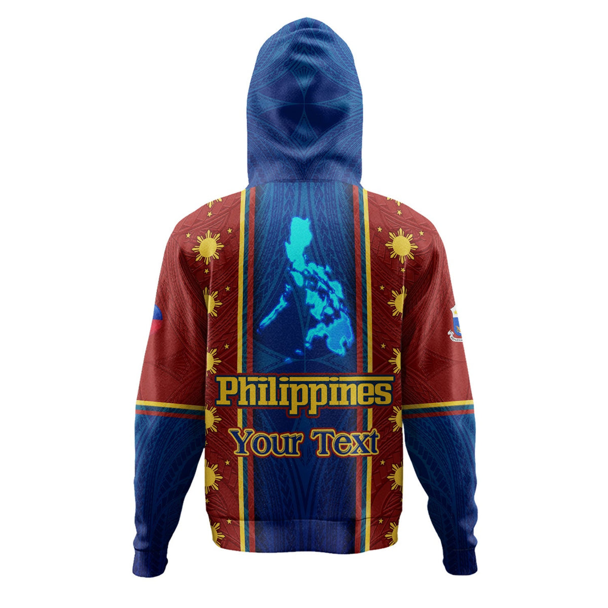 Philippines Filipinos Custom Personalised Hoodie Tribal Sun Traditional Patterns-Myprintsy