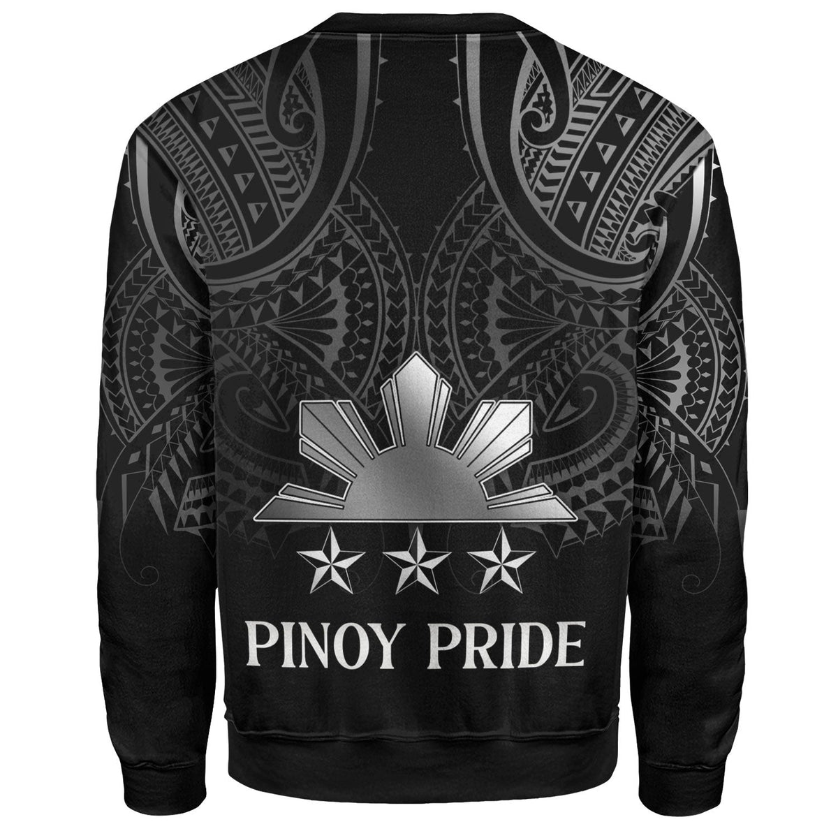 Philippines Filipinos Custom Personalised Sweatshirt Black Sun And Stars Tribal Tatau Design-Myprintsy