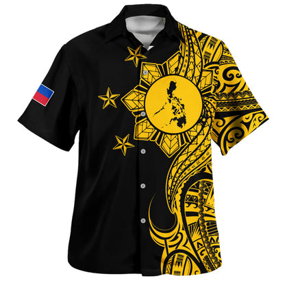 Philippines Filipinos Hawaiian Shirt Flag Sun Map Tribal Fusion Style-Myprintsy