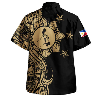 Philippines Filipinos Hawaiian Shirt Flag Sun Map Tribal Fusion Style-Myprintsy