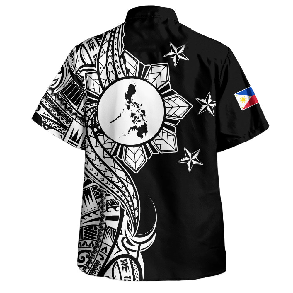 Philippines Filipinos Hawaiian Shirt Flag Sun Map Tribal Fusion Style-Myprintsy