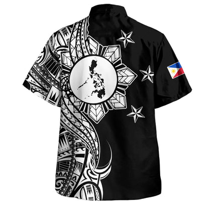 Philippines Filipinos Hawaiian Shirt Flag Sun Map Tribal Fusion Style-Myprintsy