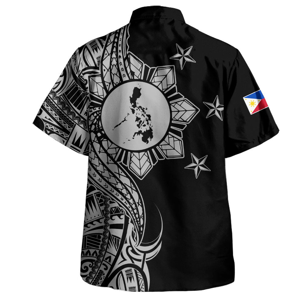 Philippines Filipinos Hawaiian Shirt Flag Sun Map Tribal Fusion Style-Myprintsy