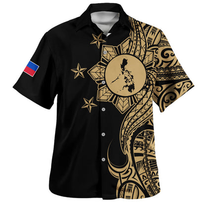 Philippines Filipinos Hawaiian Shirt Flag Sun Map Tribal Fusion Style-Myprintsy