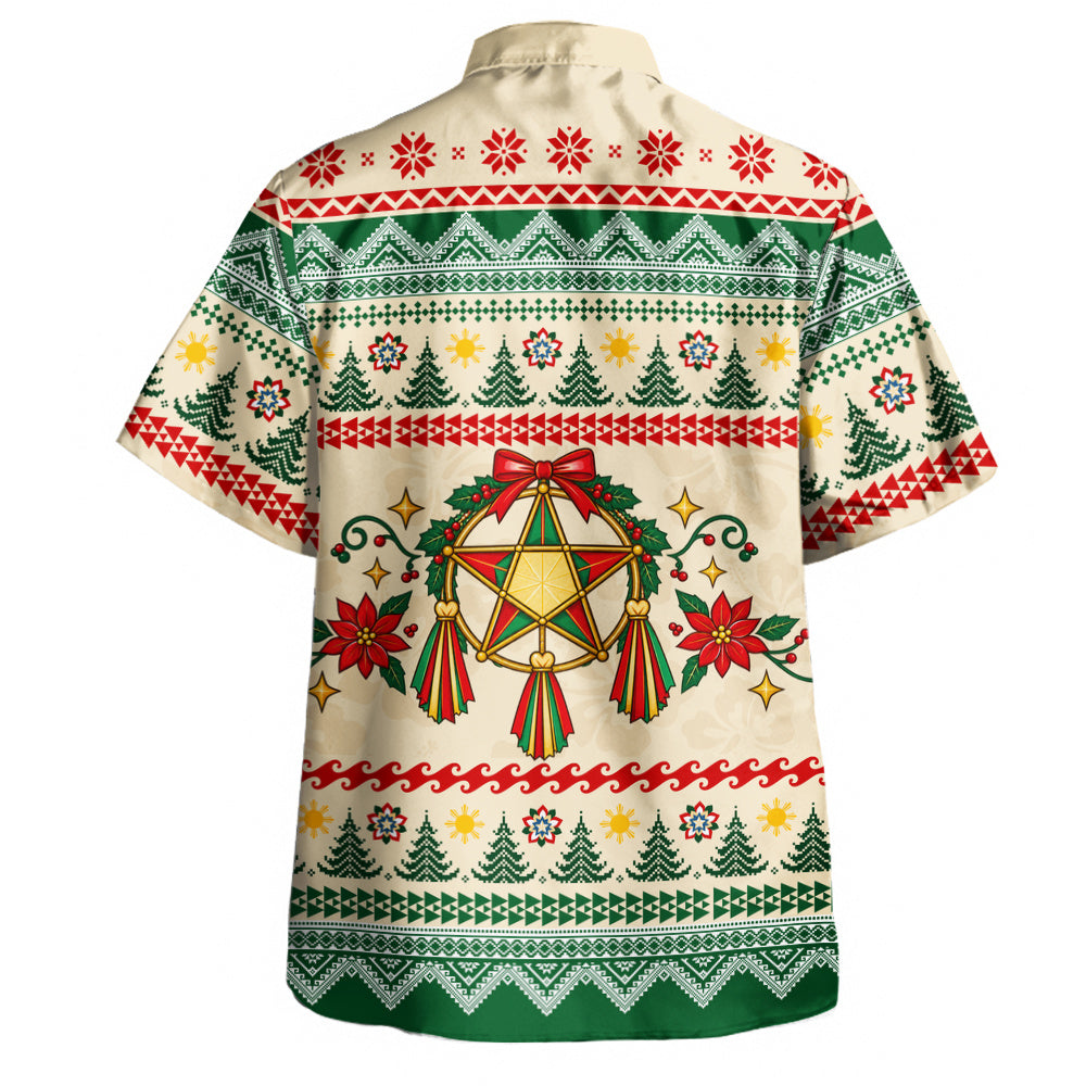 Philippines Filipinos Hawaiian Shirt Maligayang Pasko Parol Filipino Christmas Festive Style-Myprintsy