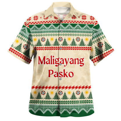 Philippines Filipinos Hawaiian Shirt Maligayang Pasko Parol Filipino Christmas Festive Style-Myprintsy