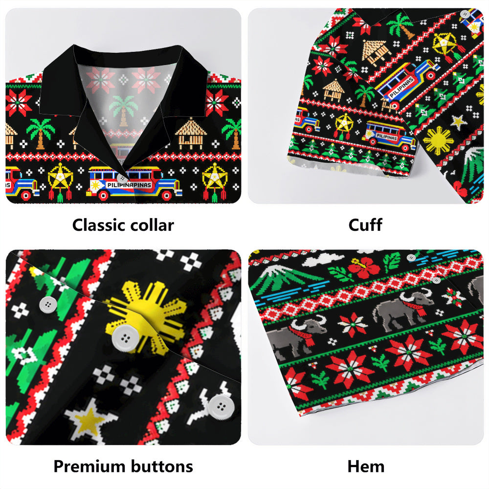 Philippines Filipinos Hawaiian Shirt Maligayang Pasko Pattern Style-Myprintsy