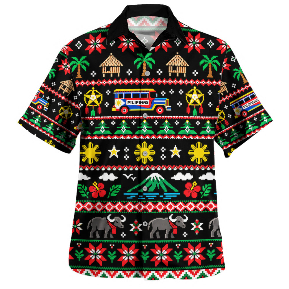 Philippines Filipinos Hawaiian Shirt Maligayang Pasko Pattern Style-Myprintsy