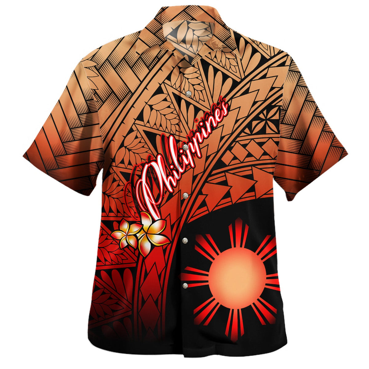 Philippines Filipinos Hawaiian Shirt Plumeria Tattoo Tribal-Myprintsy