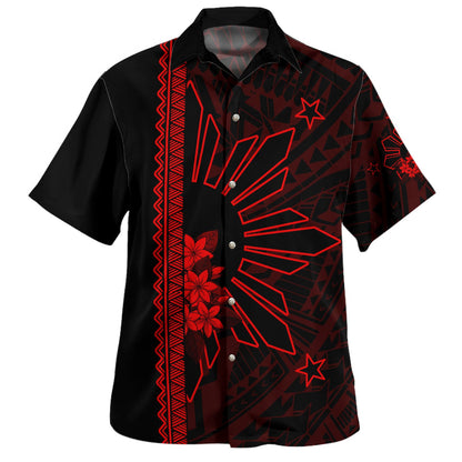 Philippines Filipinos Hawaiian Shirt Star Sunburst Floral Tribal Style-Myprintsy