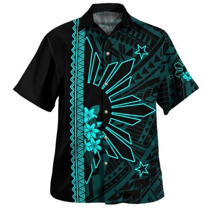 Philippines Filipinos Hawaiian Shirt Star Sunburst Floral Tribal Style-Myprintsy