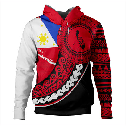 Philippines Filipinos Hoodie Flag And Map Pattern Circle Style-Myprintsy