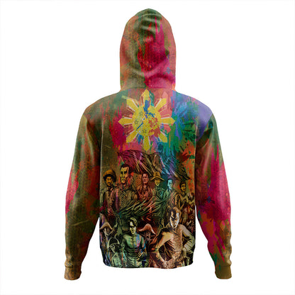 Philippines Filipinos Hoodie National Heroes Brush Color Style-Myprintsy