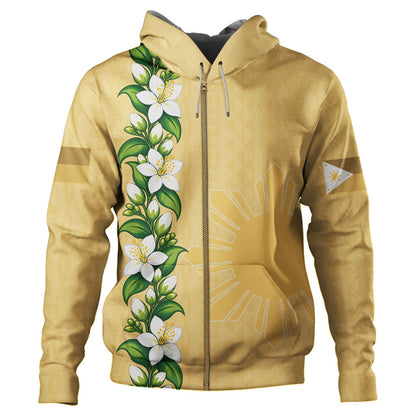 Philippines Filipinos Hoodie Sampaguita Flower Tribal Polynesian Sun Island Style-Myprintsy