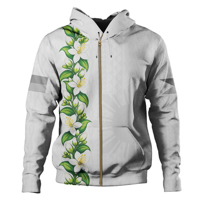 Philippines Filipinos Hoodie Sampaguita Flower Tribal Polynesian Sun Island Style-Myprintsy