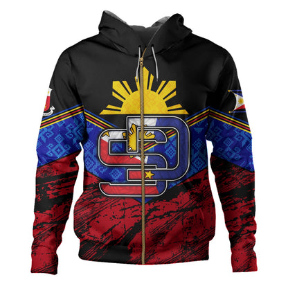Philippines Filipinos Hoodie San Diego Filipino Grunge Brush Stroke Style-Myprintsy