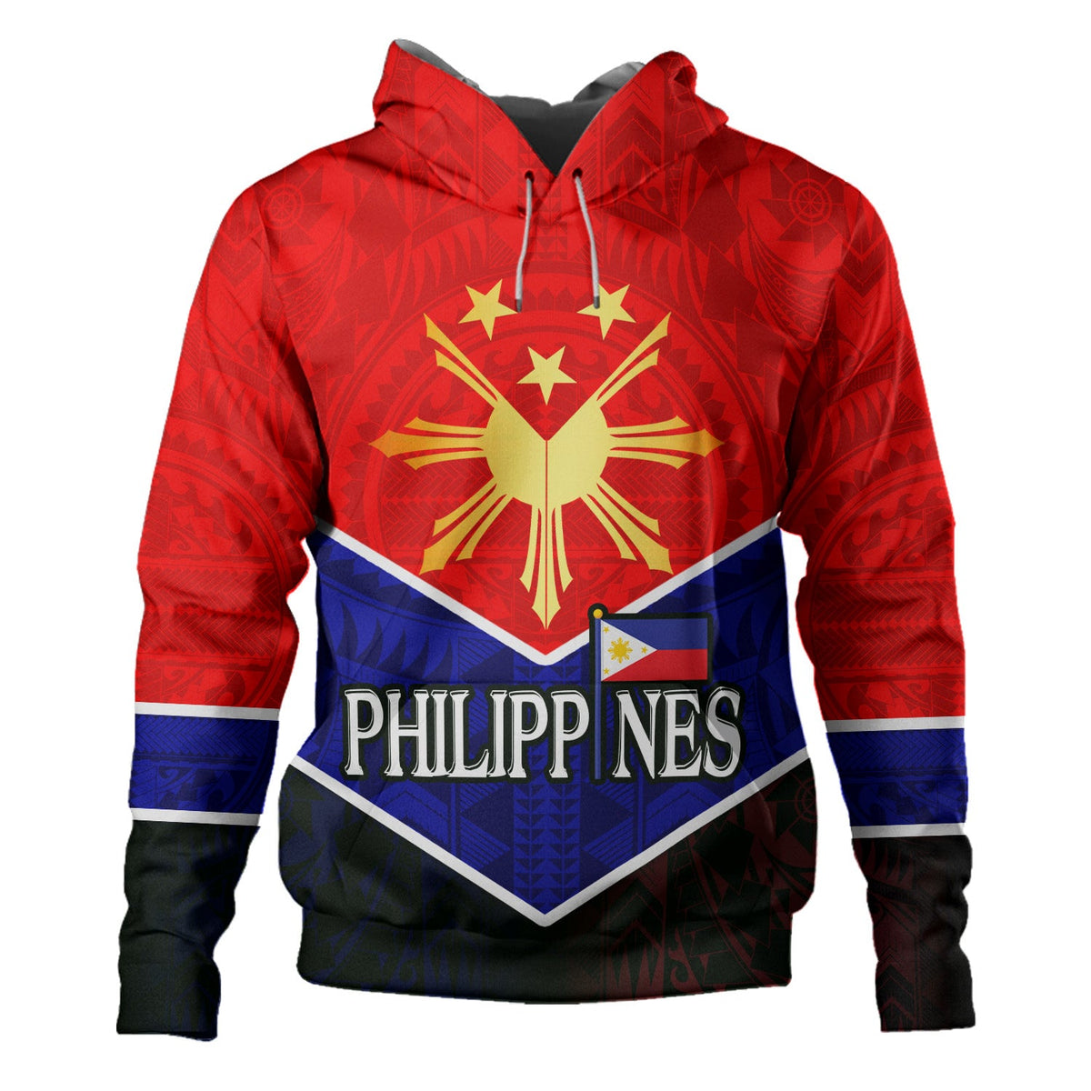 Philippines Filipinos Hoodie Sun Filipinos Tribal Flowers Patterns-Myprintsy