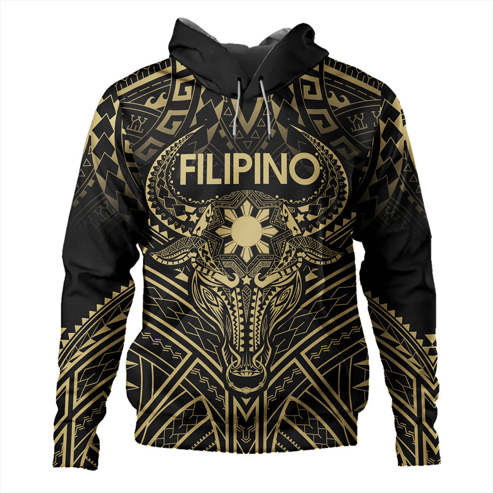 Philippines Filipinos Hoodie Tribal Koner Water Buffalo Tattoo Gold-Myprintsy