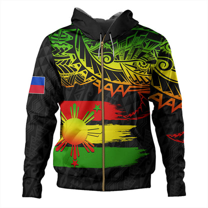 Philippines Filipinos Hoodie Tribal Polynesian Grunge Reggae-Myprintsy