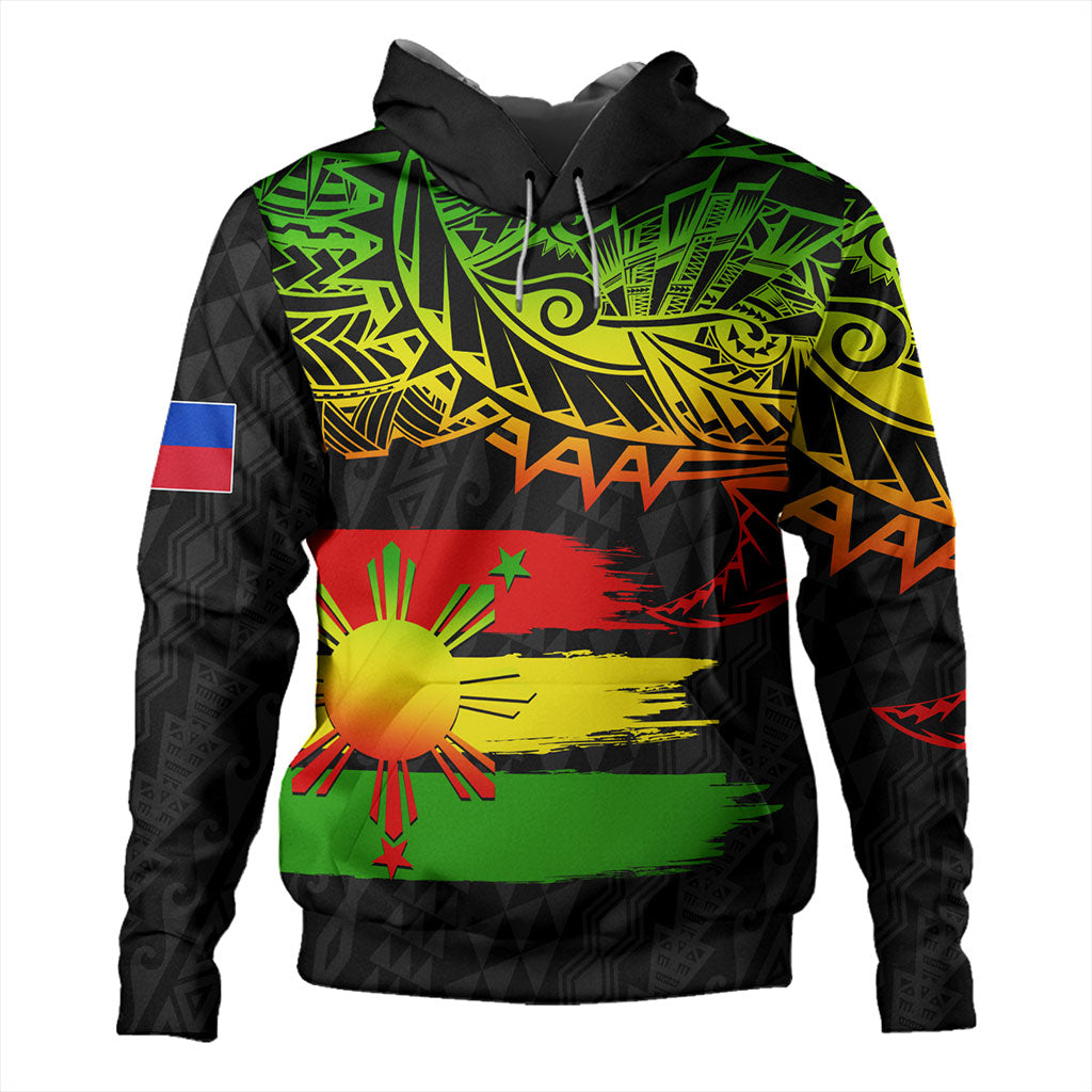 Philippines Filipinos Hoodie Tribal Polynesian Grunge Reggae-Myprintsy