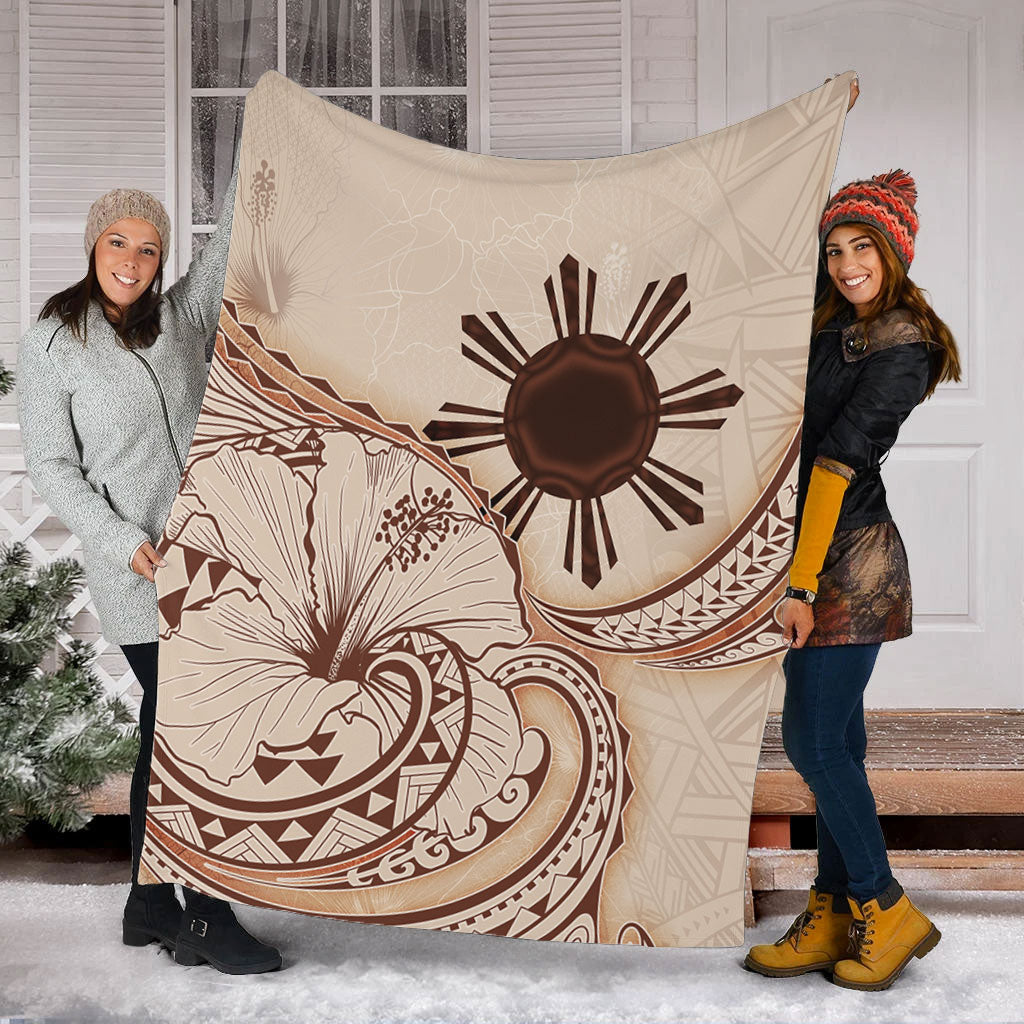 Philippines Filipinos Premium Blanket Hibiscus Flower Vintage Style-Myprintsy