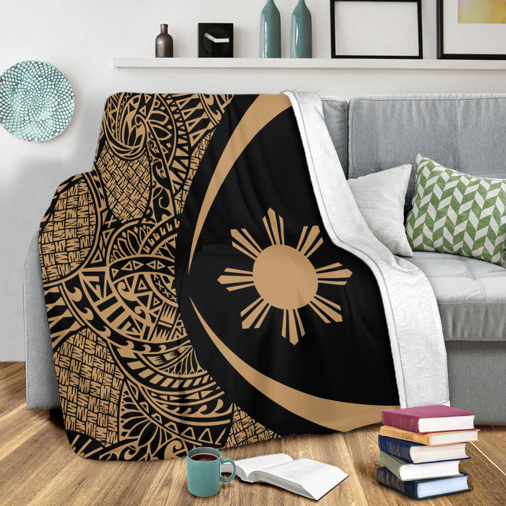 Philippines Filipinos Premium Blanket Lauhala Gold Circle Style-Myprintsy