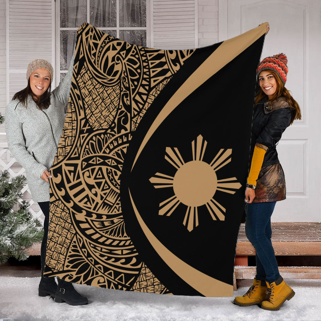 Philippines Filipinos Premium Blanket Lauhala Gold Circle Style-Myprintsy