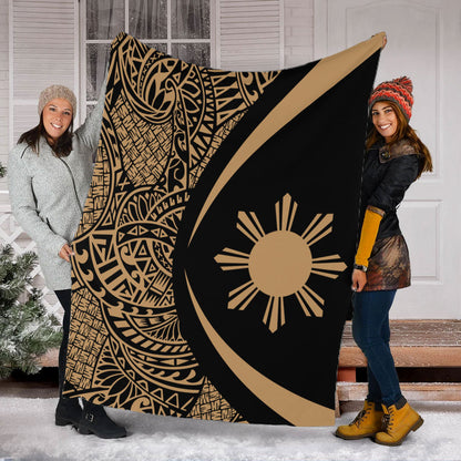 Philippines Filipinos Premium Blanket Lauhala Gold Circle Style-Myprintsy