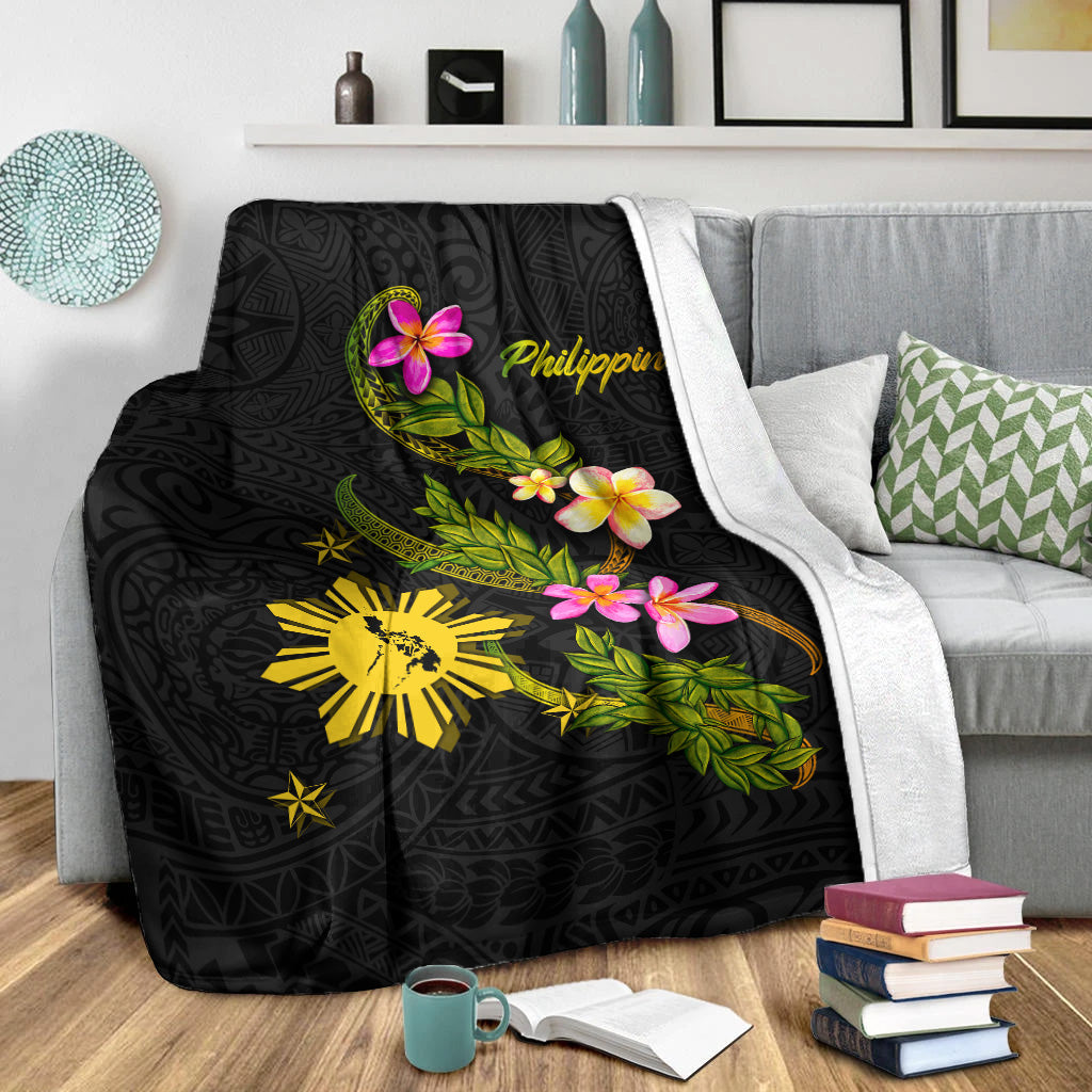 Philippines Filipinos Premium Blanket Philippines Sun And Map Plumeria Tribal-Myprintsy
