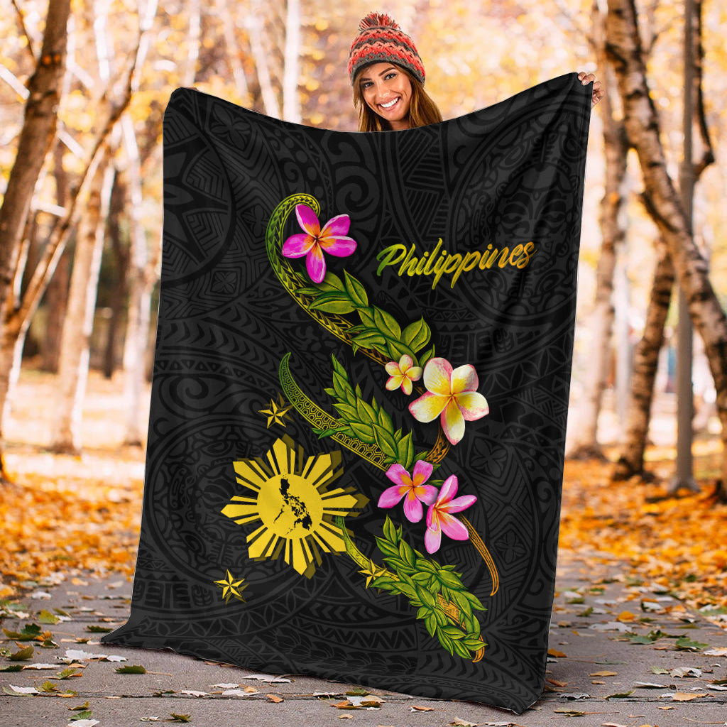 Philippines Filipinos Premium Blanket Philippines Sun And Map Plumeria Tribal-Myprintsy